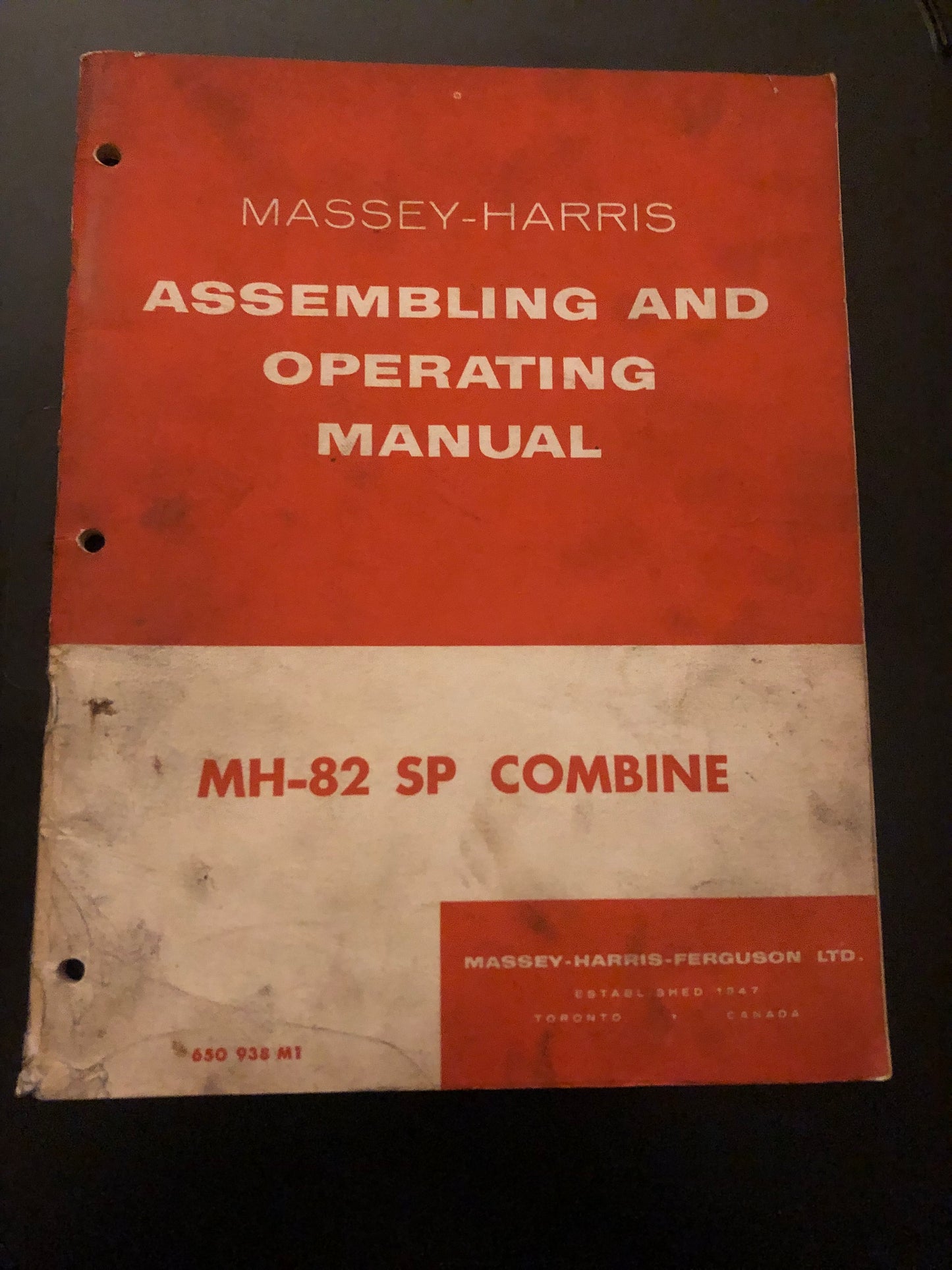 Massey-Harris _ MH-82 SP Combine _ Assembling & Operating Manual