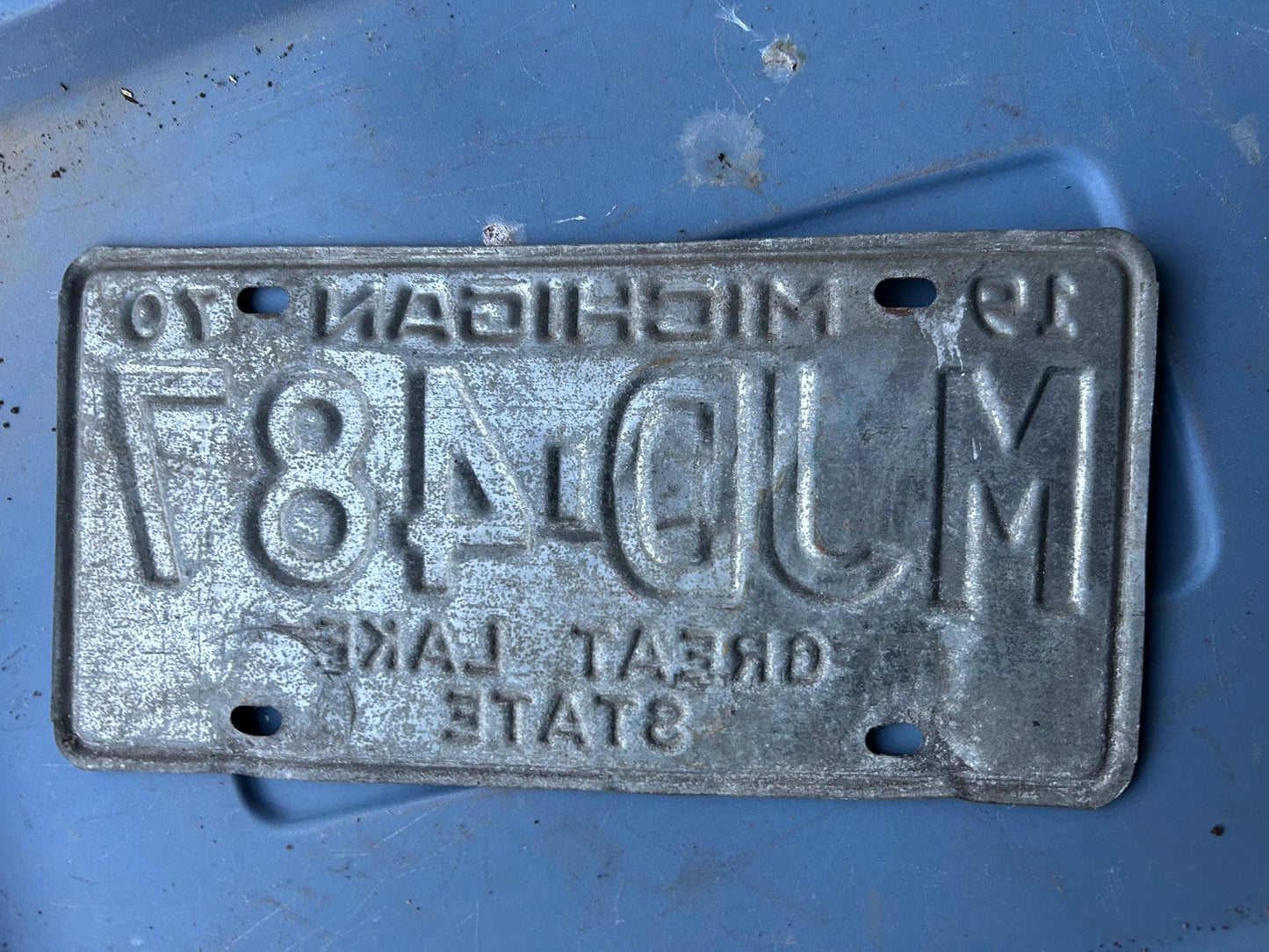 Vintage License Plate - Michigan 1970
