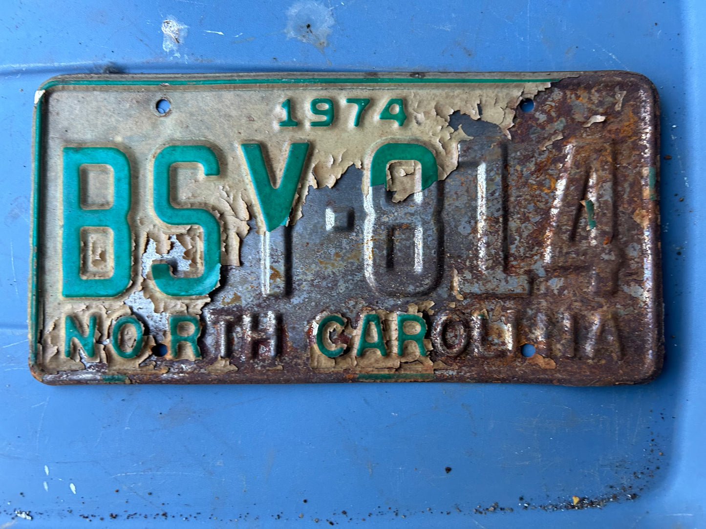 Vintage License Plate -  North Carolina 1974