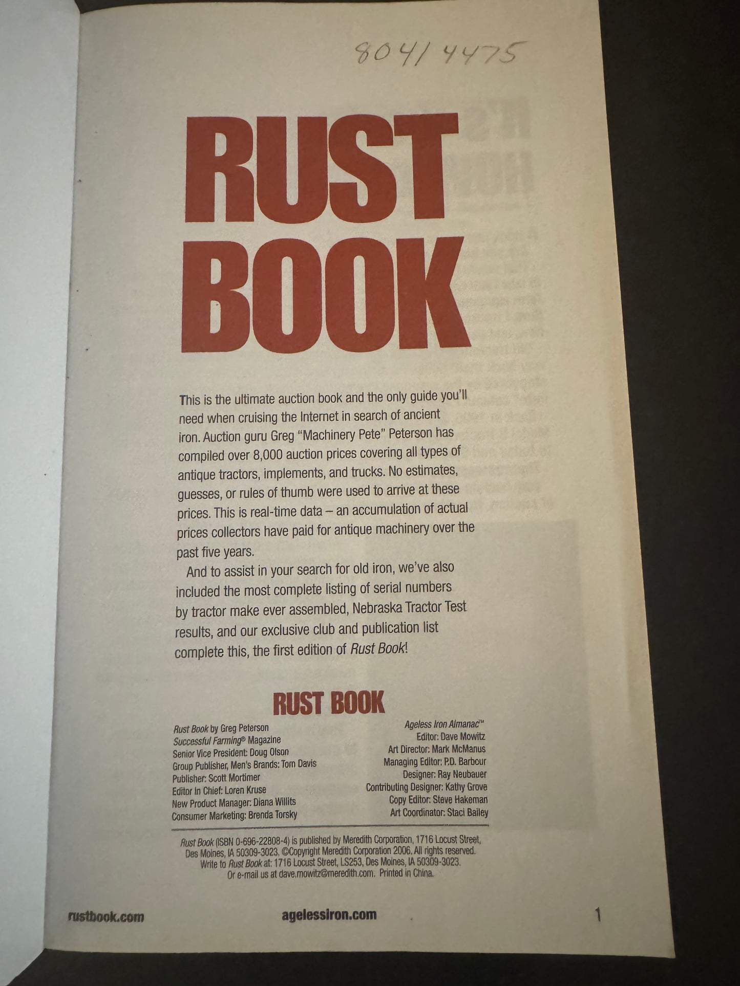 Tractor & Implement Price Guide _ Rust Book compiled by Machinery Pete Actual Auction Prices 1920-1970’s
