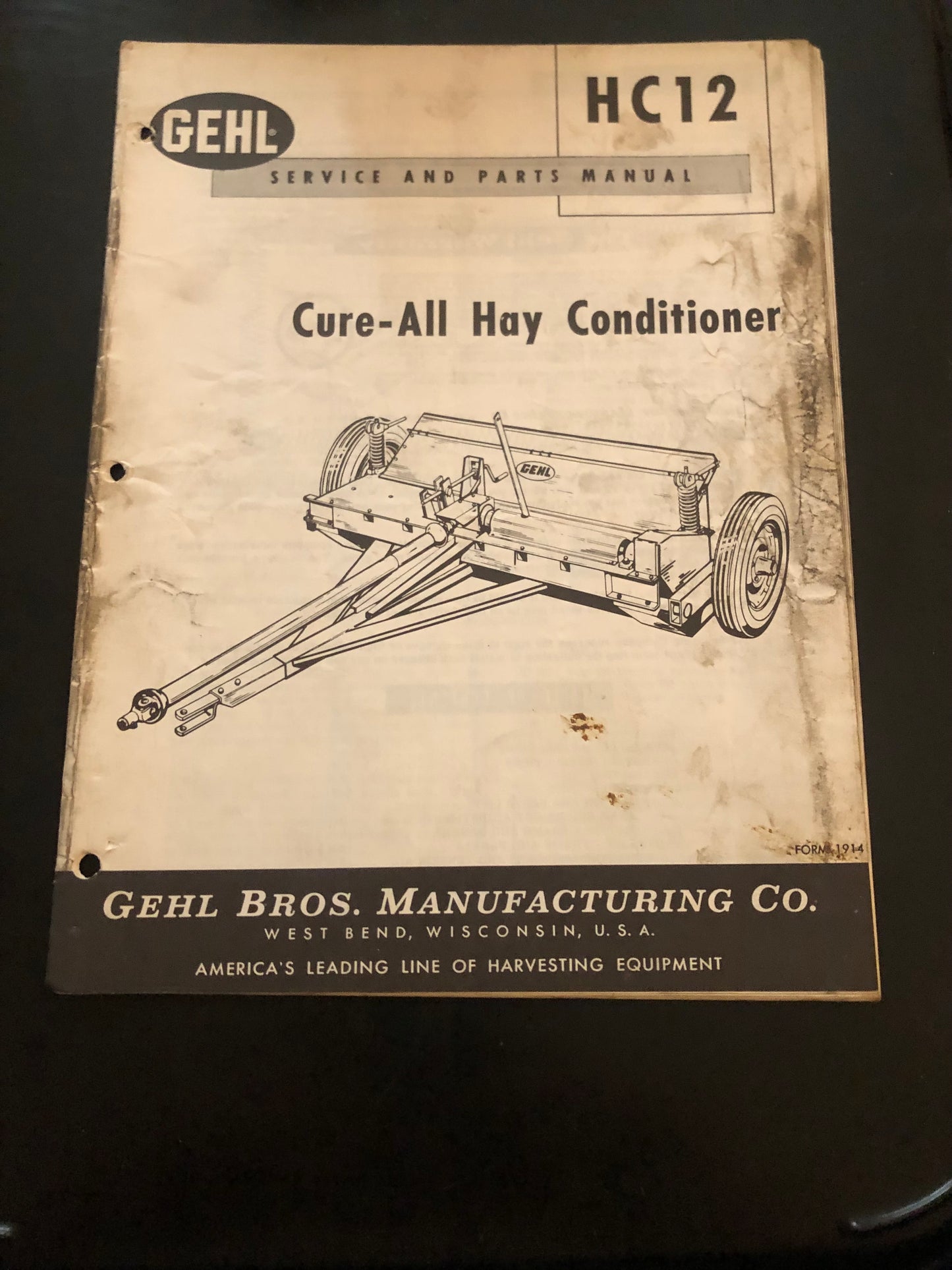 Gehl _ Cure-All Hay Conditioner HC 12 _ Service & Parts Manual Form 1914