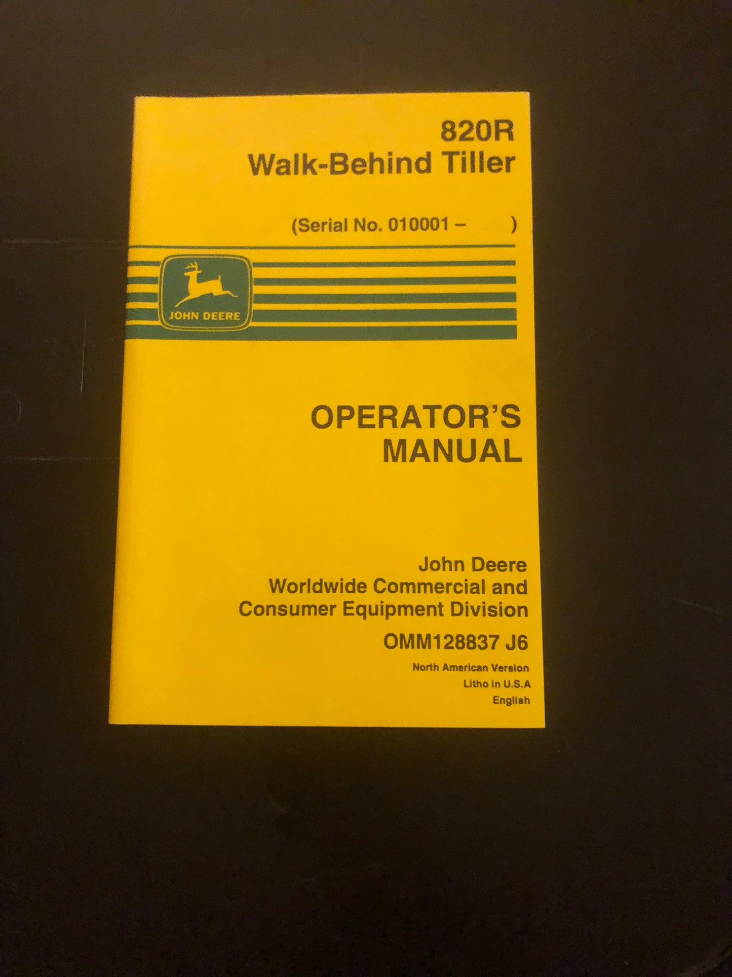 John Deere _ 820r walk-behind tiller _ Operator’s Manual