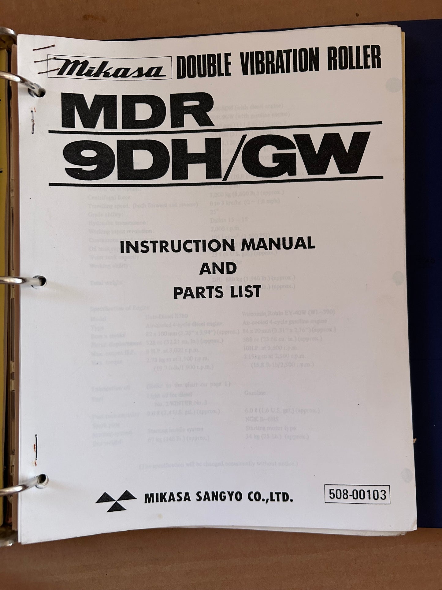 Mikasa _ Manuals Binder