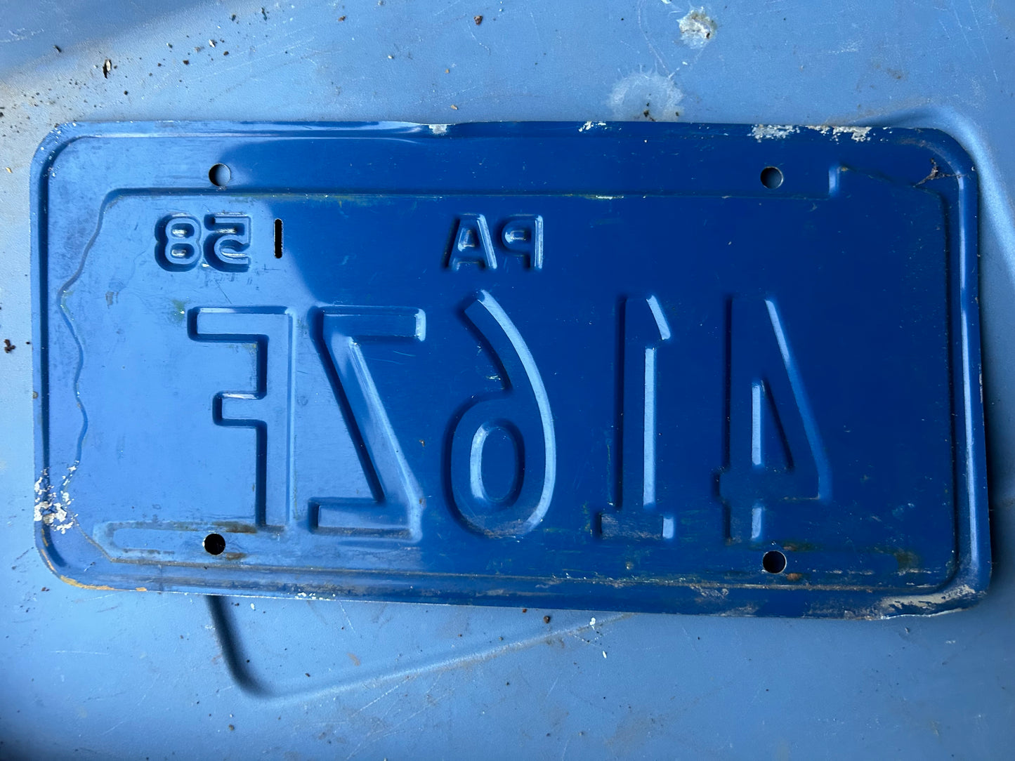 Vintage License Plate - Pennsylvania 1958