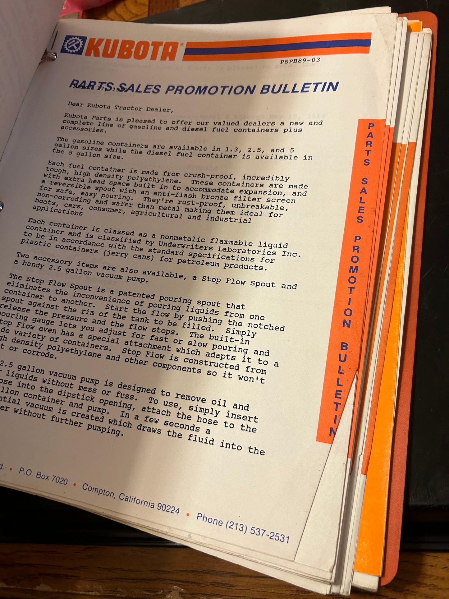 Kubota _ Dealer Service Bulletin Binder