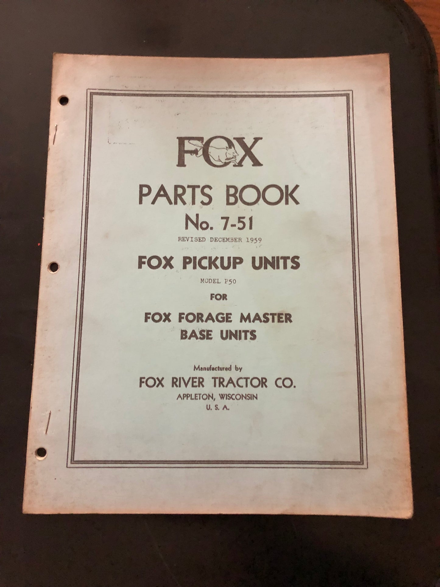 Fox _ Forage Master Base Units _ Parts Book no 7-51