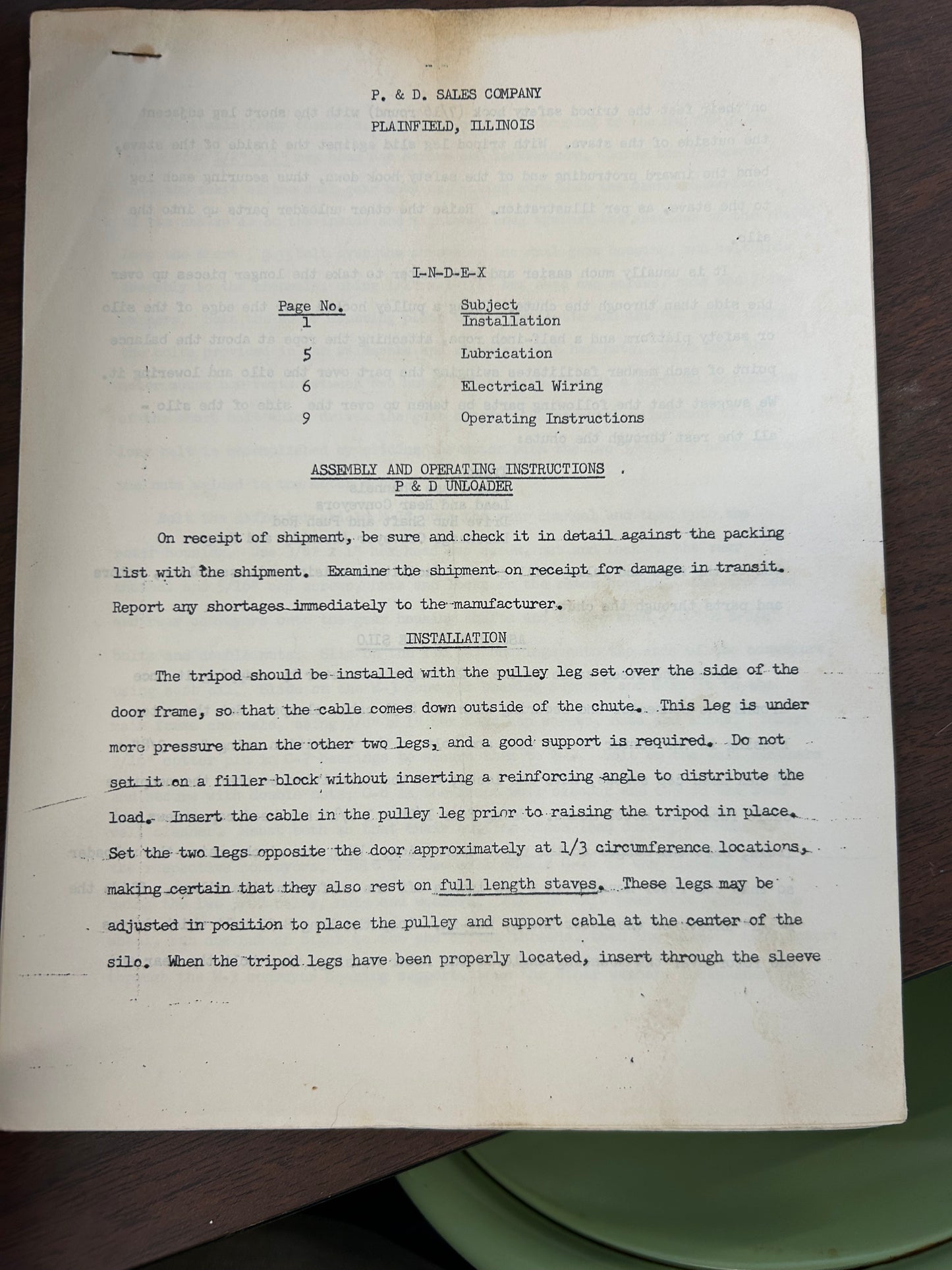 Assembly Instructions for P&D unloader _ packet & manuals