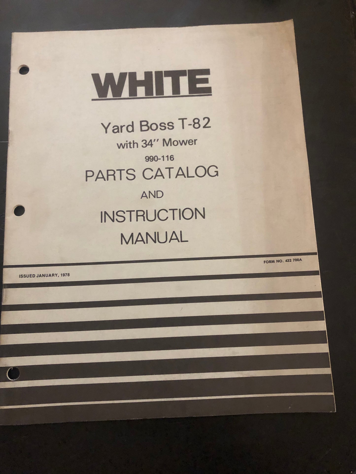 White _ Yard Boss T-82 _ Parts Catalog & Instruction Manual