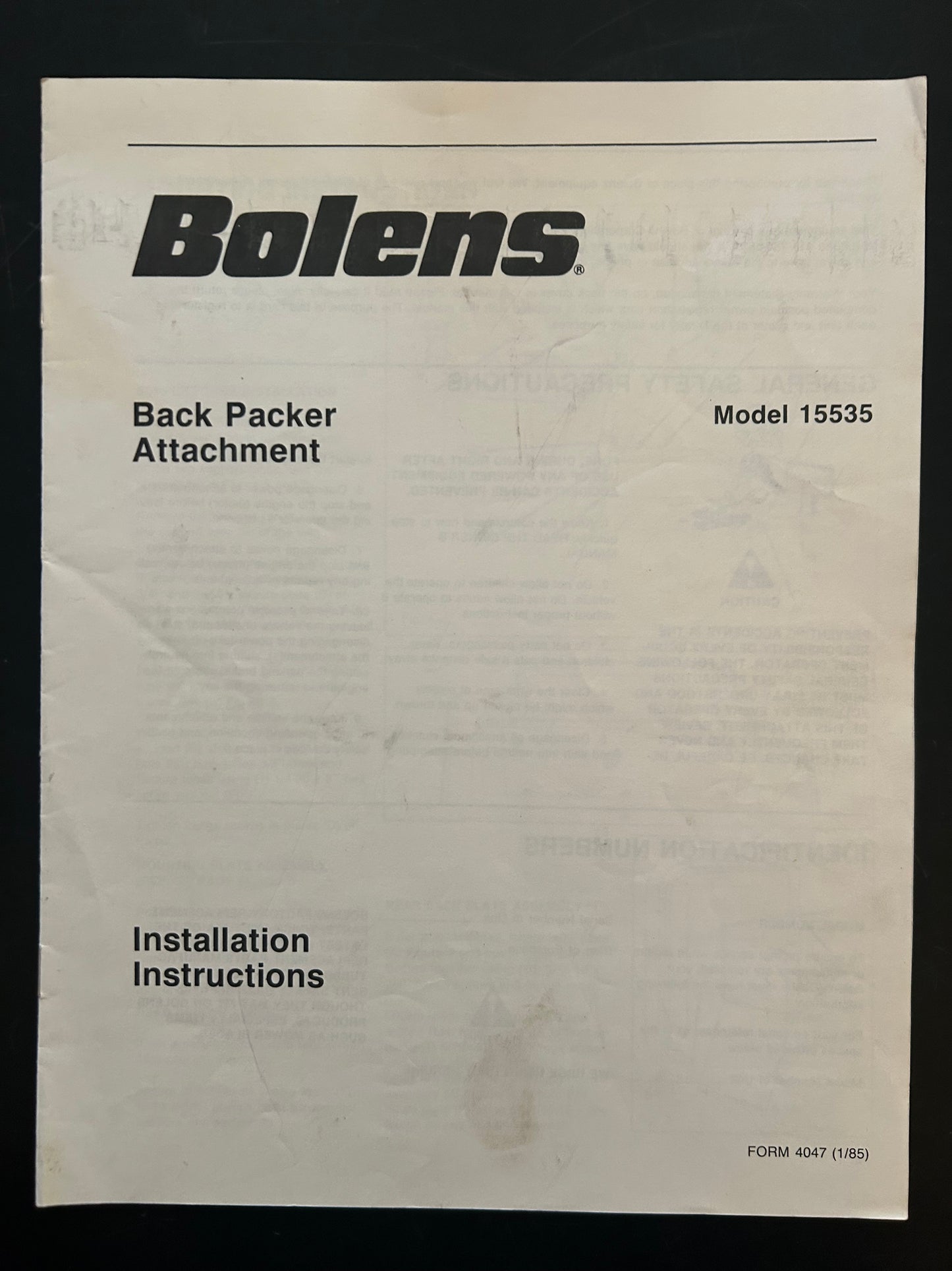 Bolens _ Hydraulic Lift Kit model 18327 _ Parts