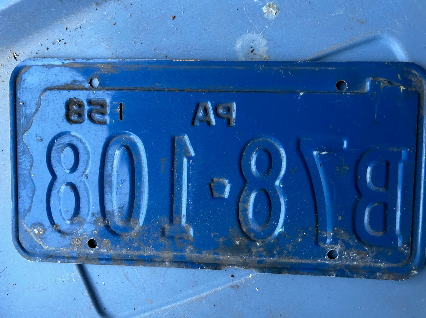 Vintage License Plate - Pennsylvania 1958