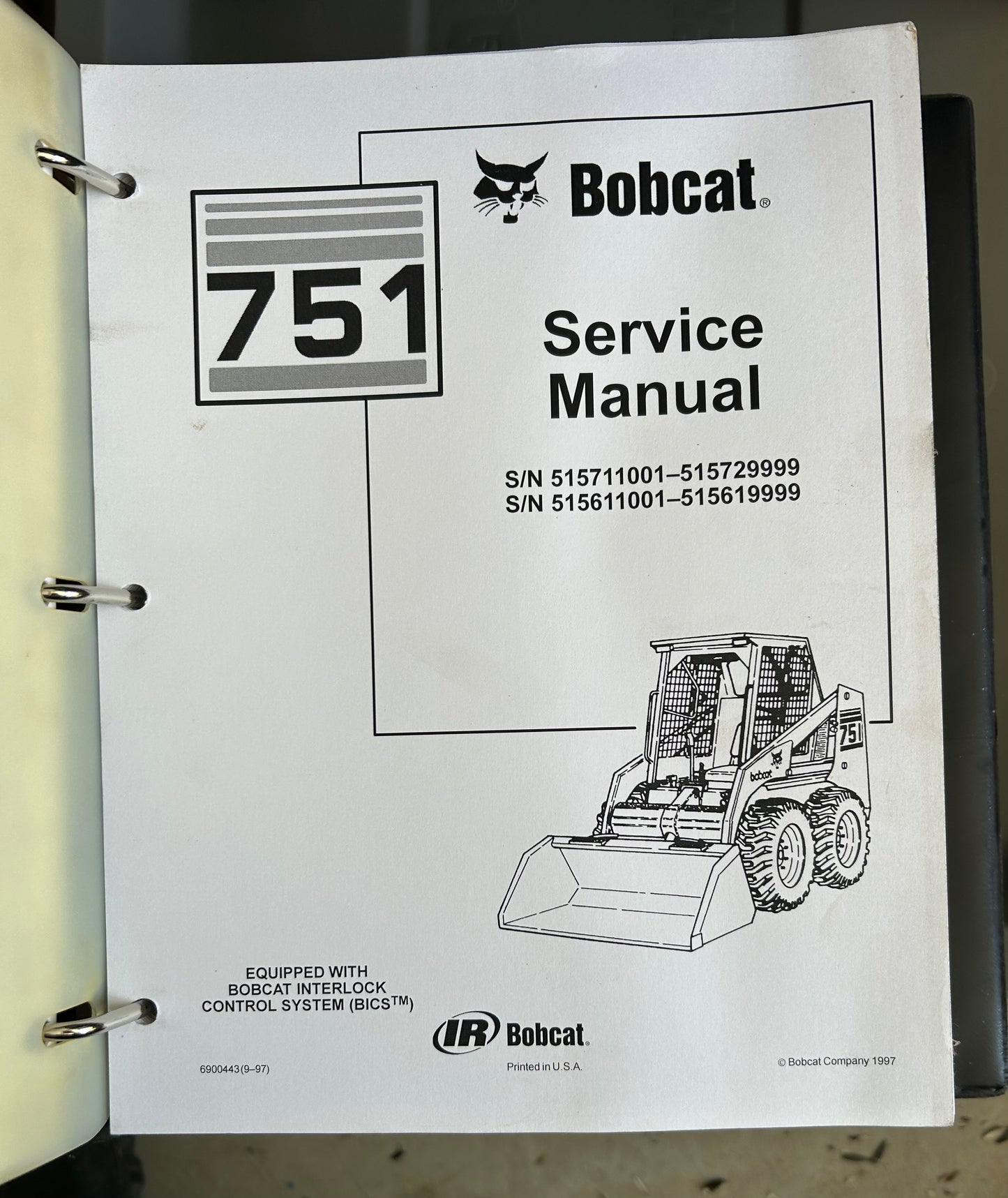 Bobcat _ 751 Skid Loader Manual Binder