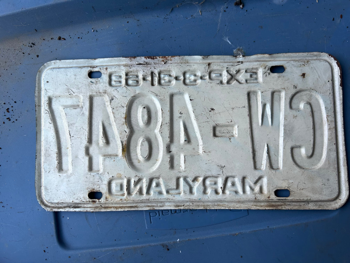 Vintage License Plate - Maryland 1968 exp
