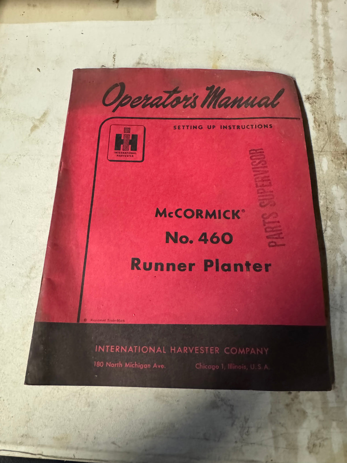 IH _ McCormick No.460 Runner Planter _ Operator’s Manual