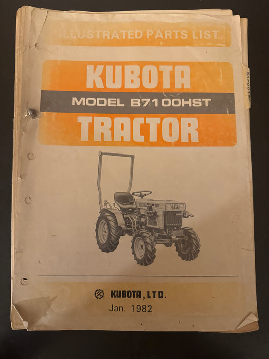 Kubota _ model B7100HST Tractor _ Illustrated Parts List