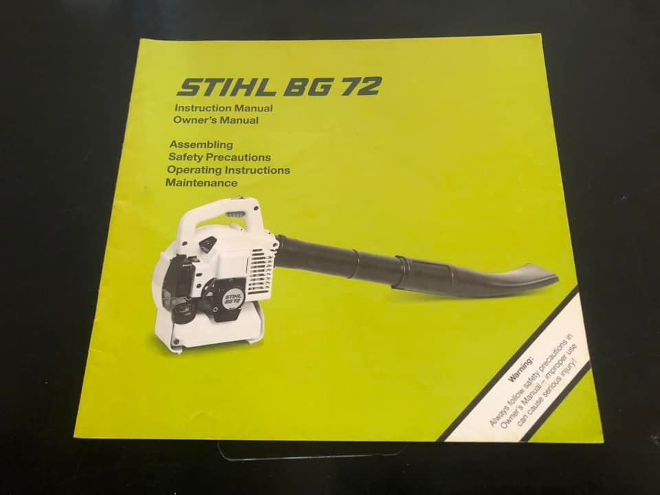 Stihl _ BG 72 Instructions & Owner’s Manual