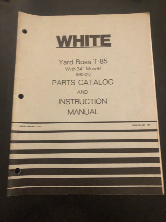 White _ Yard Boss T-85 _ Parts Catalog & Instruction Manual