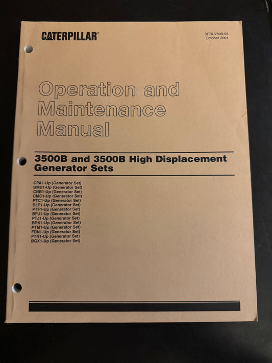 Caterpillar _  3500B and 3500B High Displacement Generator Sets _ Operation and Maintenance Manual