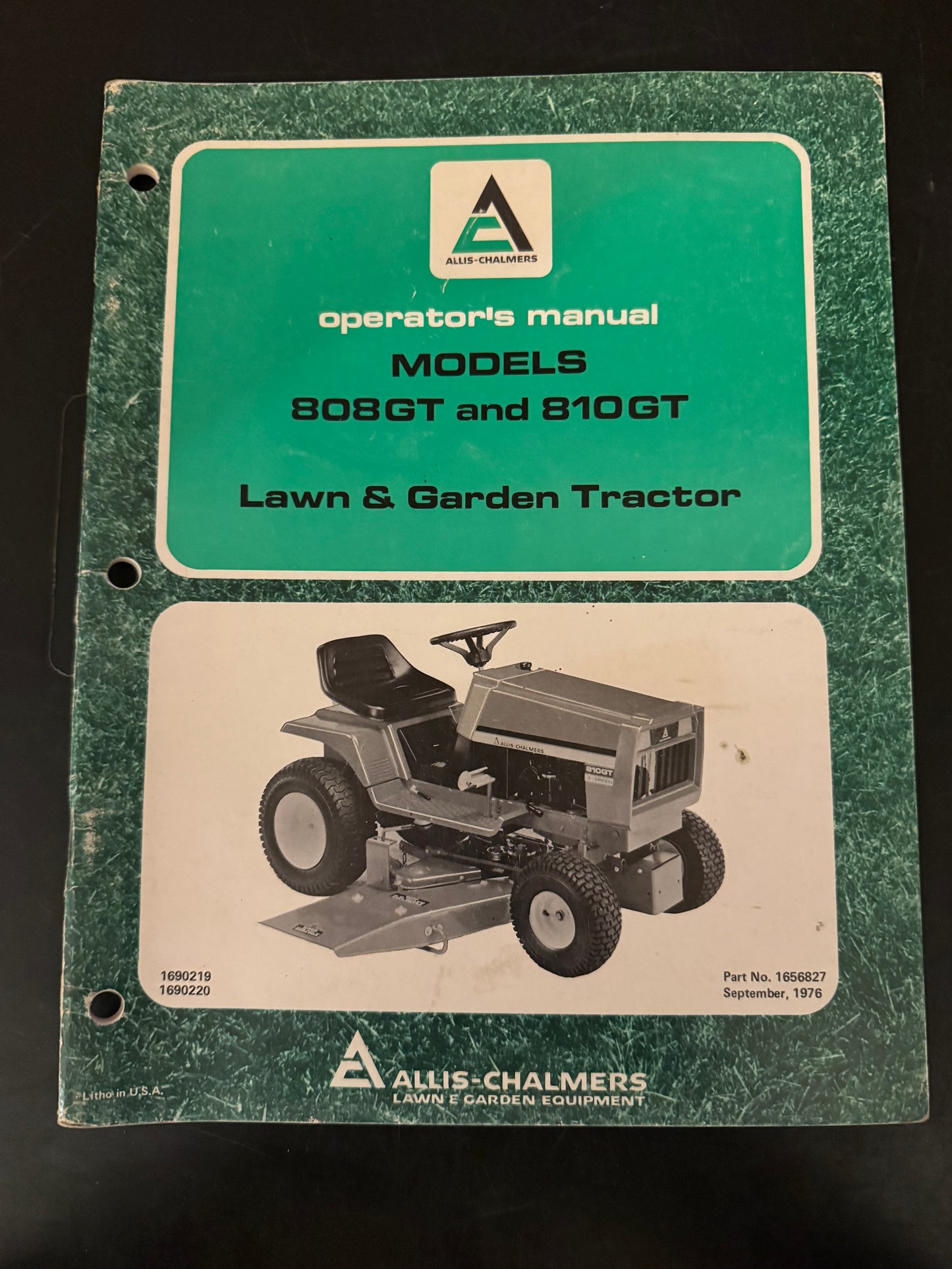 Allis-Chalmers _ Models 808GT and 810GT Lawn & Garden Tractor _ Operator’s Manual