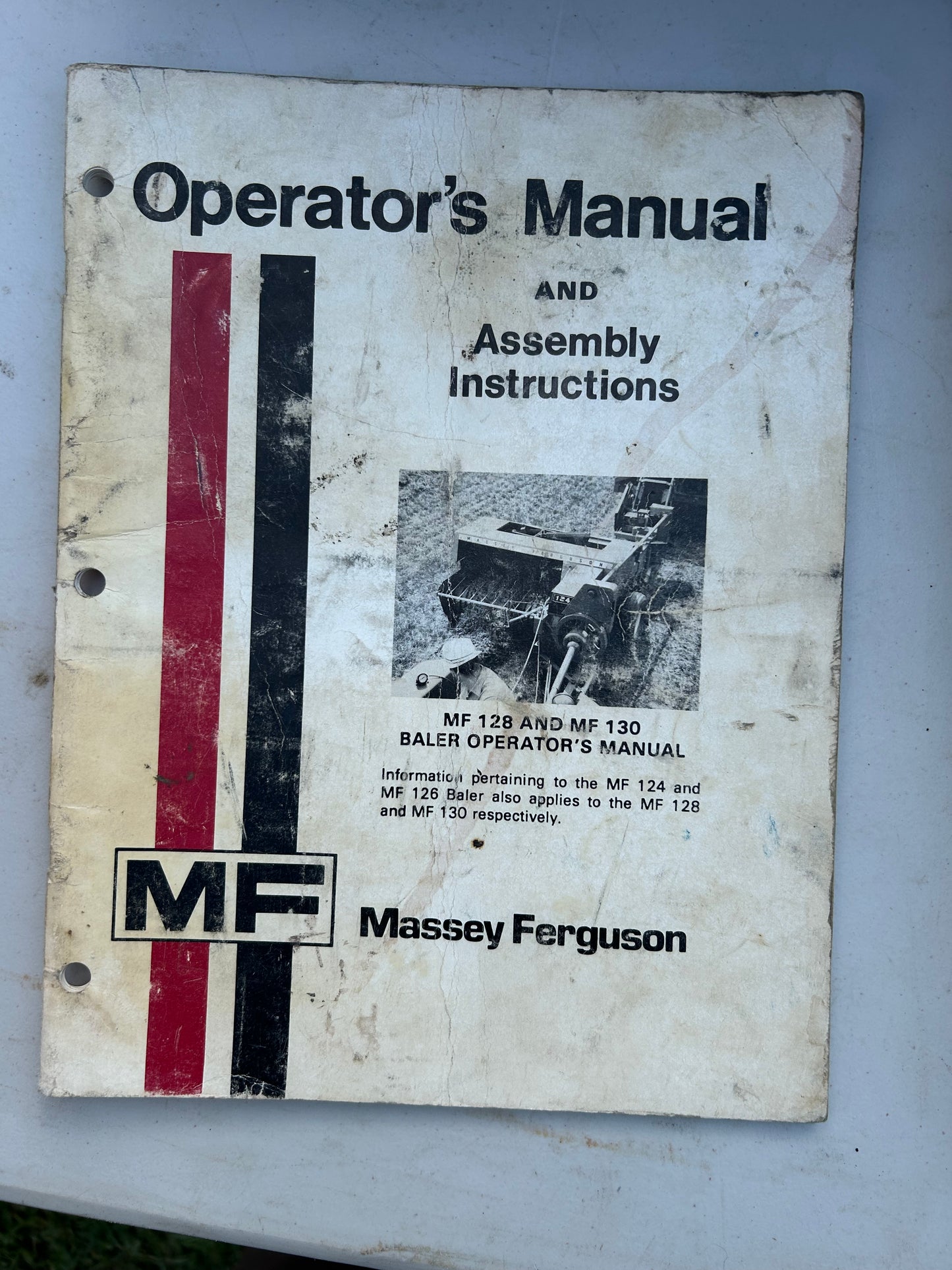 Massey Ferguson MF 128 & 130 Balers _ Operator’s Manual & Assembly Instructions