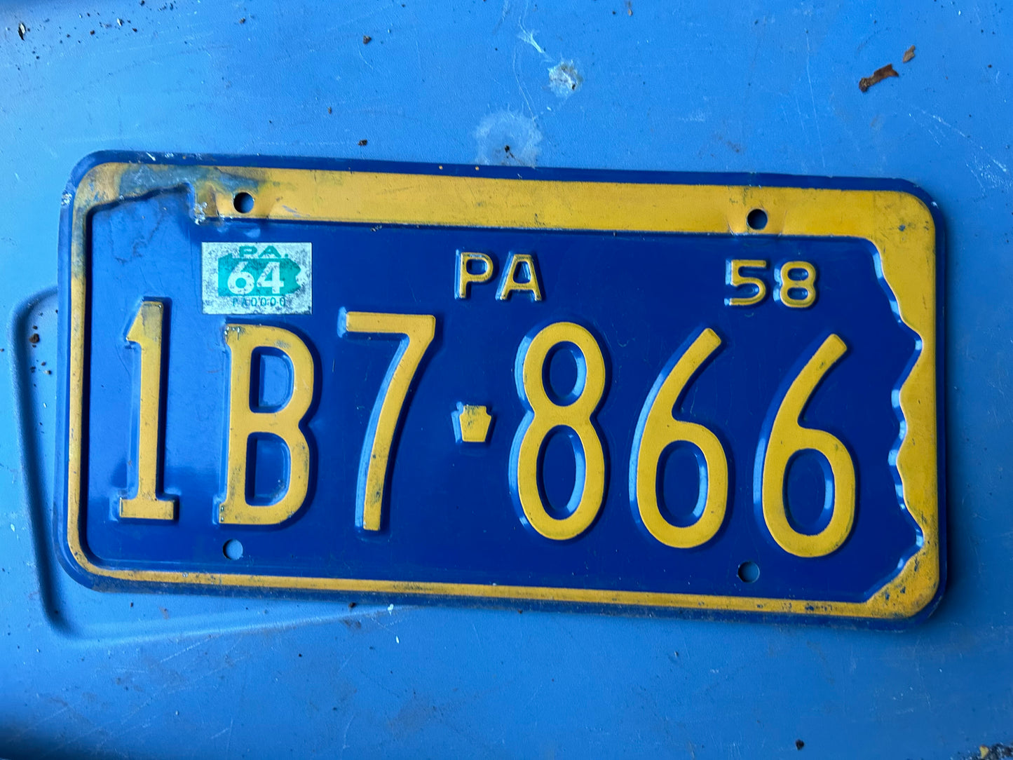 Vintage License Plate - Pennsylvania 1958