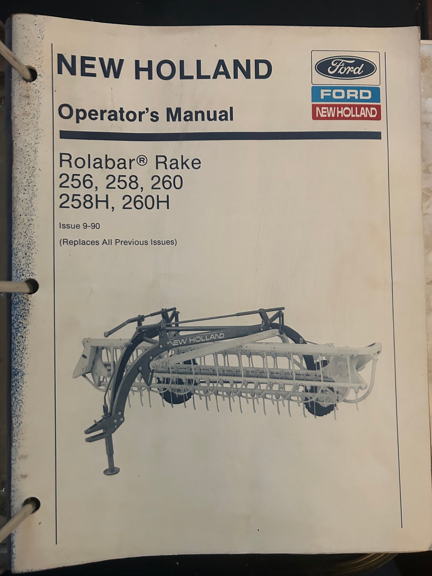 Sperry New Holland _ RolaBar Rake 256 - 258 - 260 - 258H - 260H _ Operator's Manual