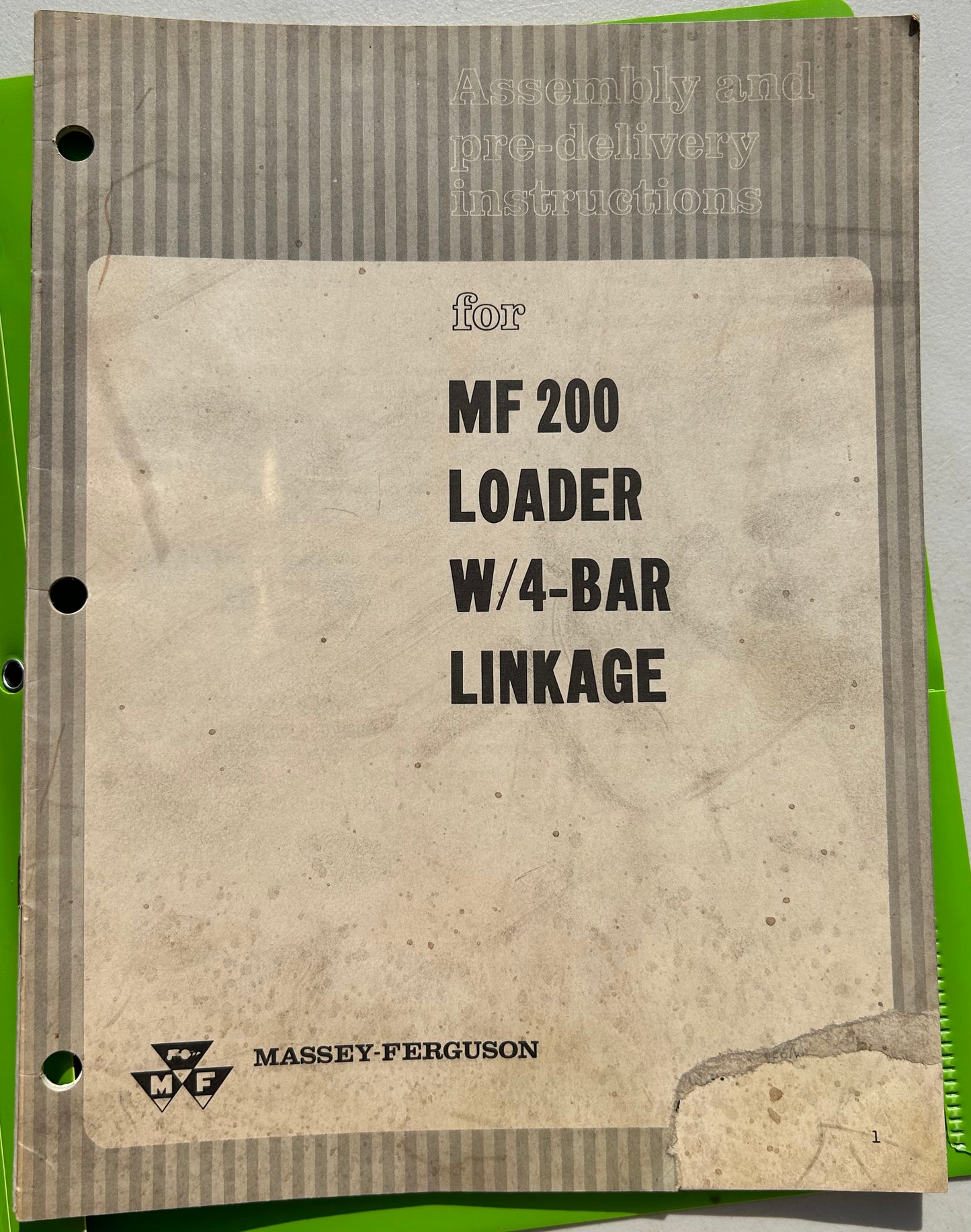 Massey Ferguson MF 200 Loader W/4-Bar Linkage _ Assembly & Pre-Delivery Instructions