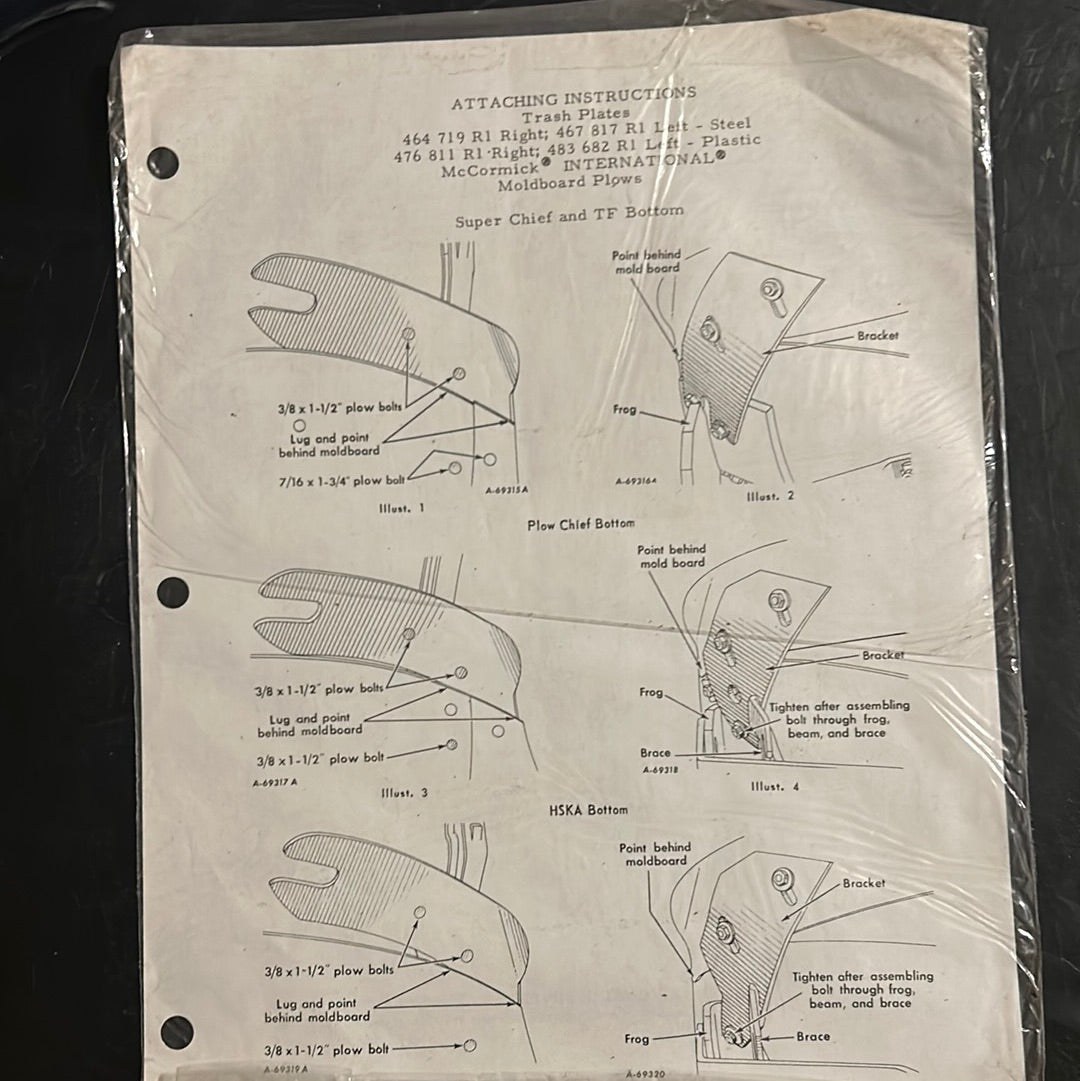 Single page Manuals, Supplements & Various Single Pages - IH & McCormick