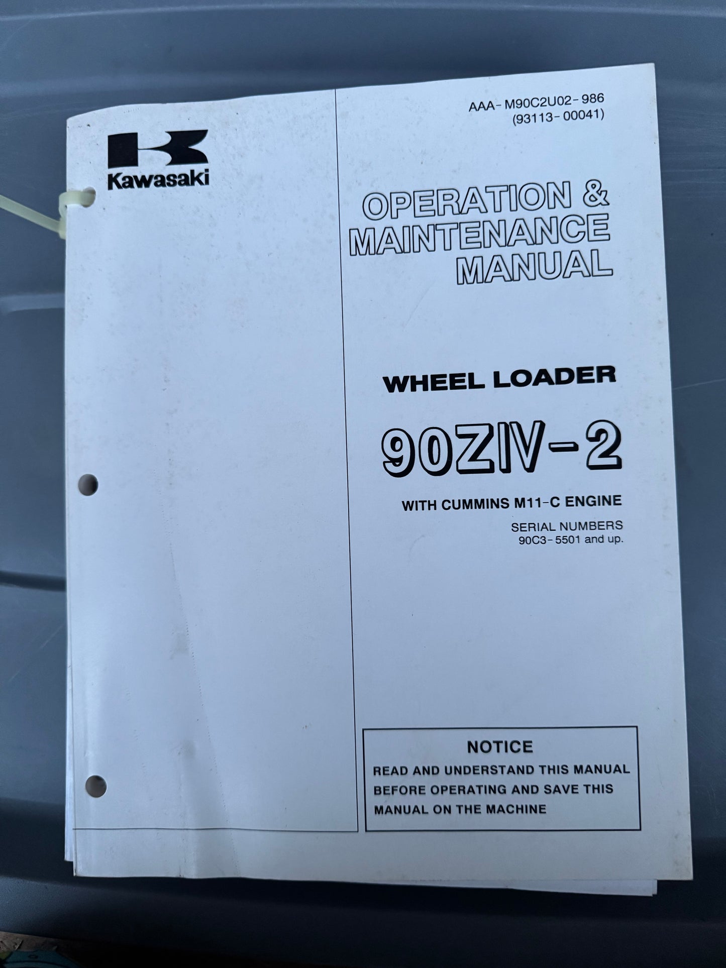 Kawasaki _ 90ZIV-2 Wheel Loader _ Operation & Maintenance Manual