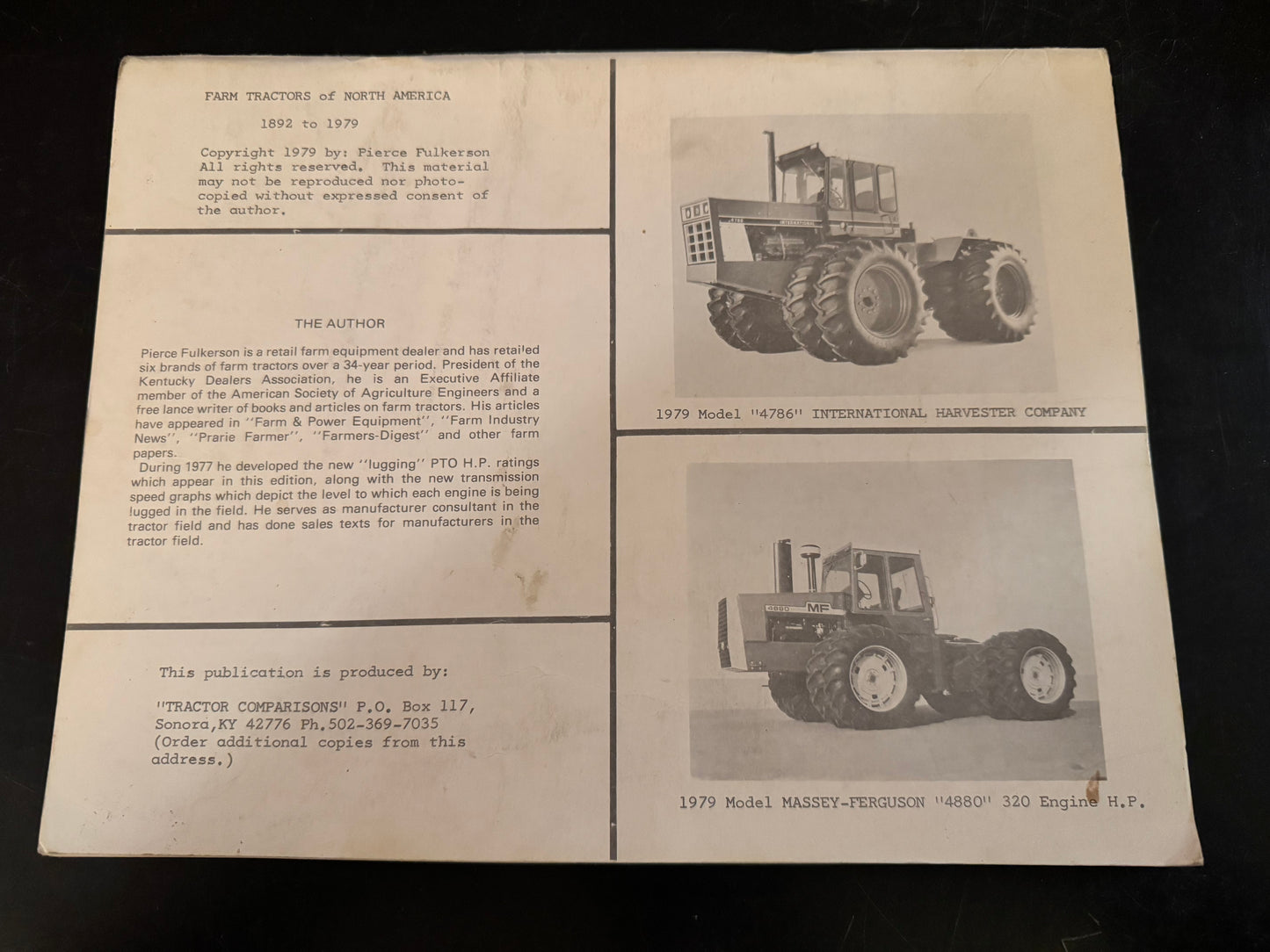 Farm Tractors of North America- 1892 to 1979