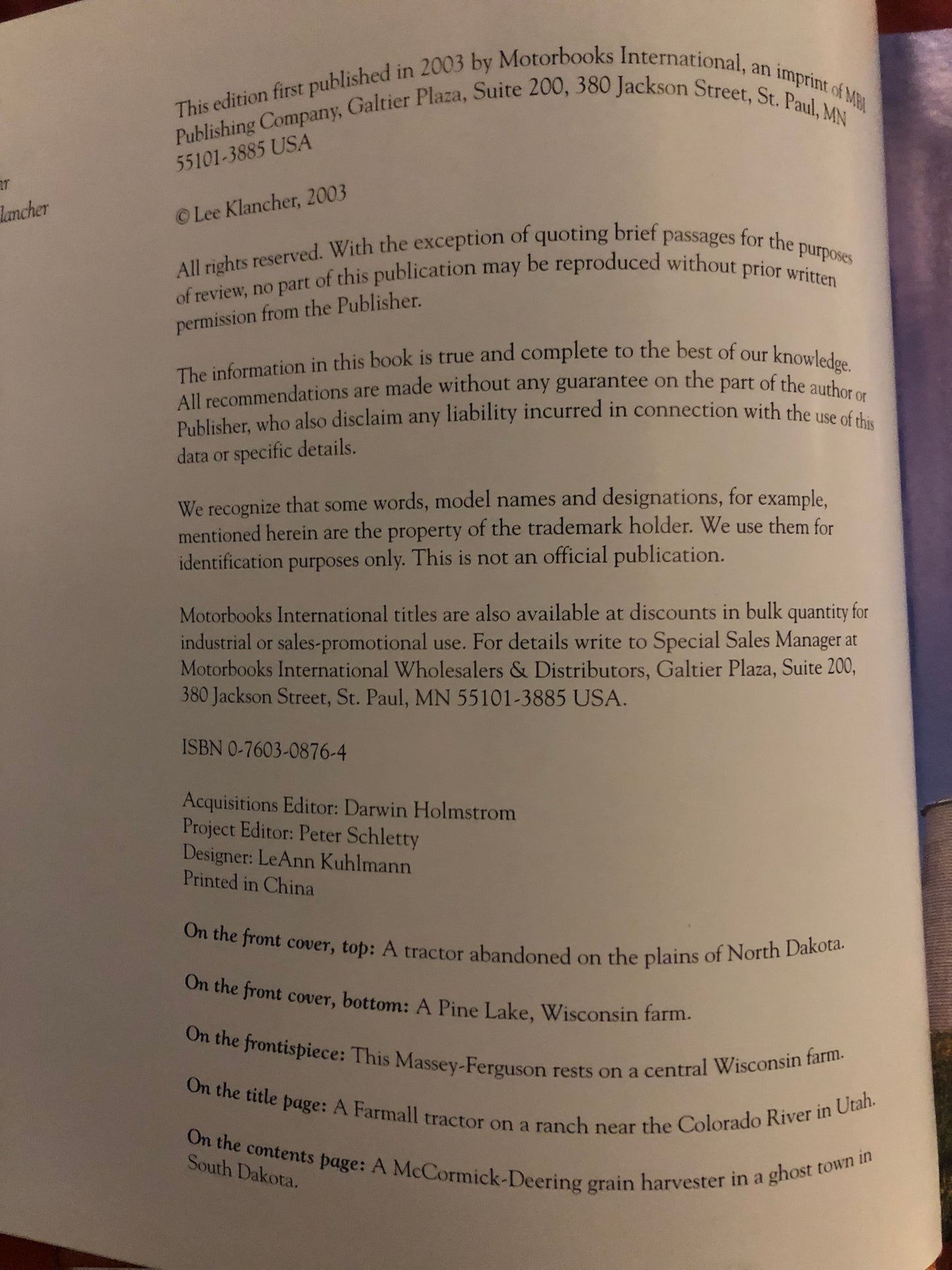 Tractor in the Pasture by Lee Klancher