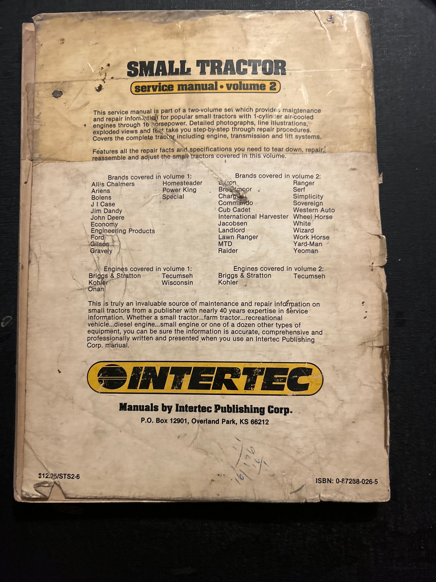 Small Tractor Service Manual _ multiple available