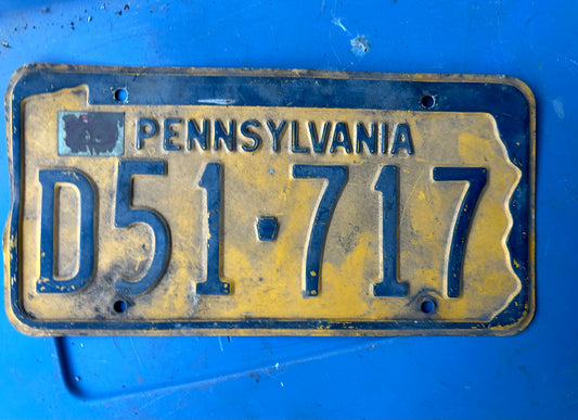 Vintage License Plate - Pennsylvania