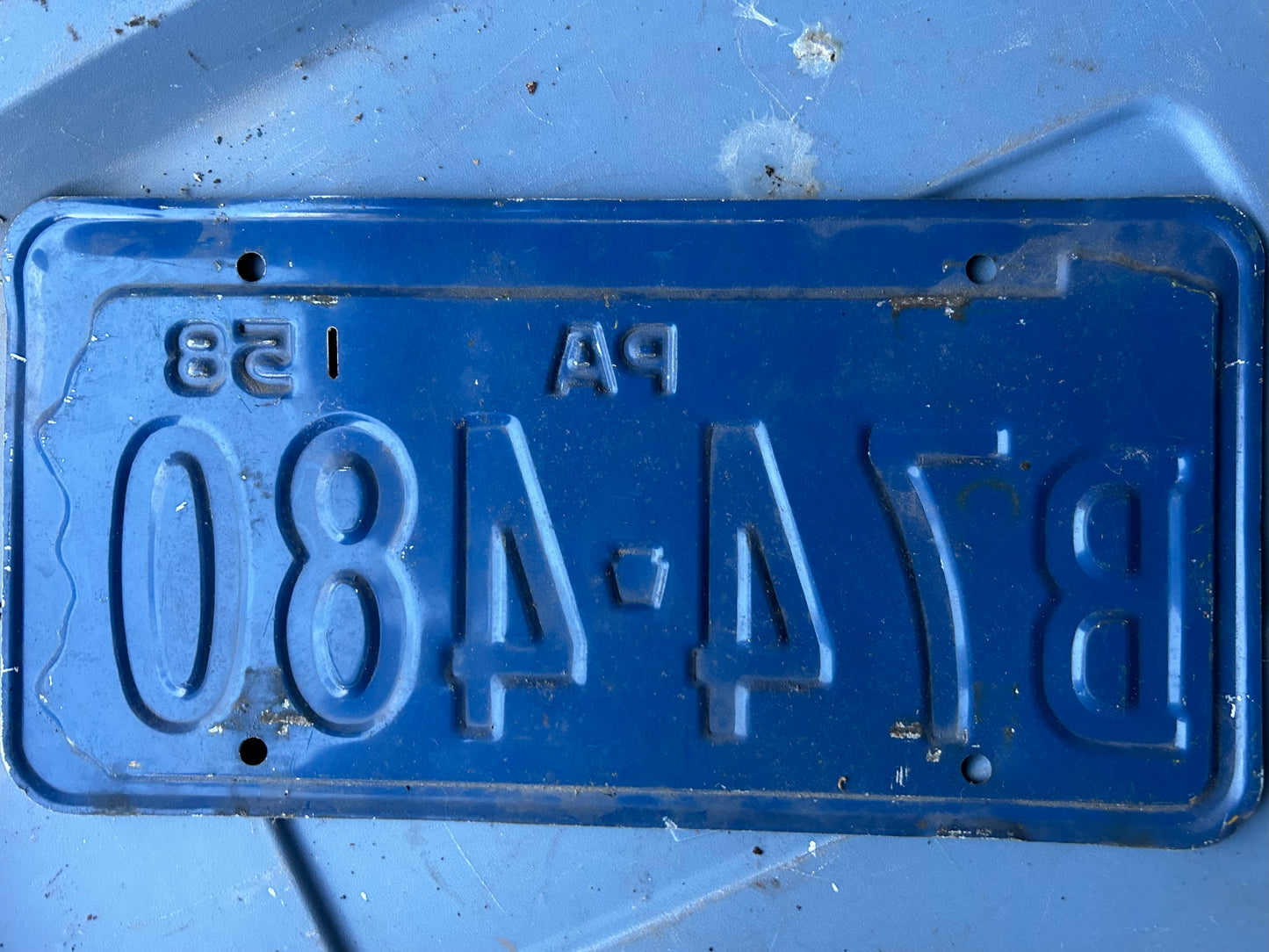 Vintage License Plate - Pennsylvania 1958