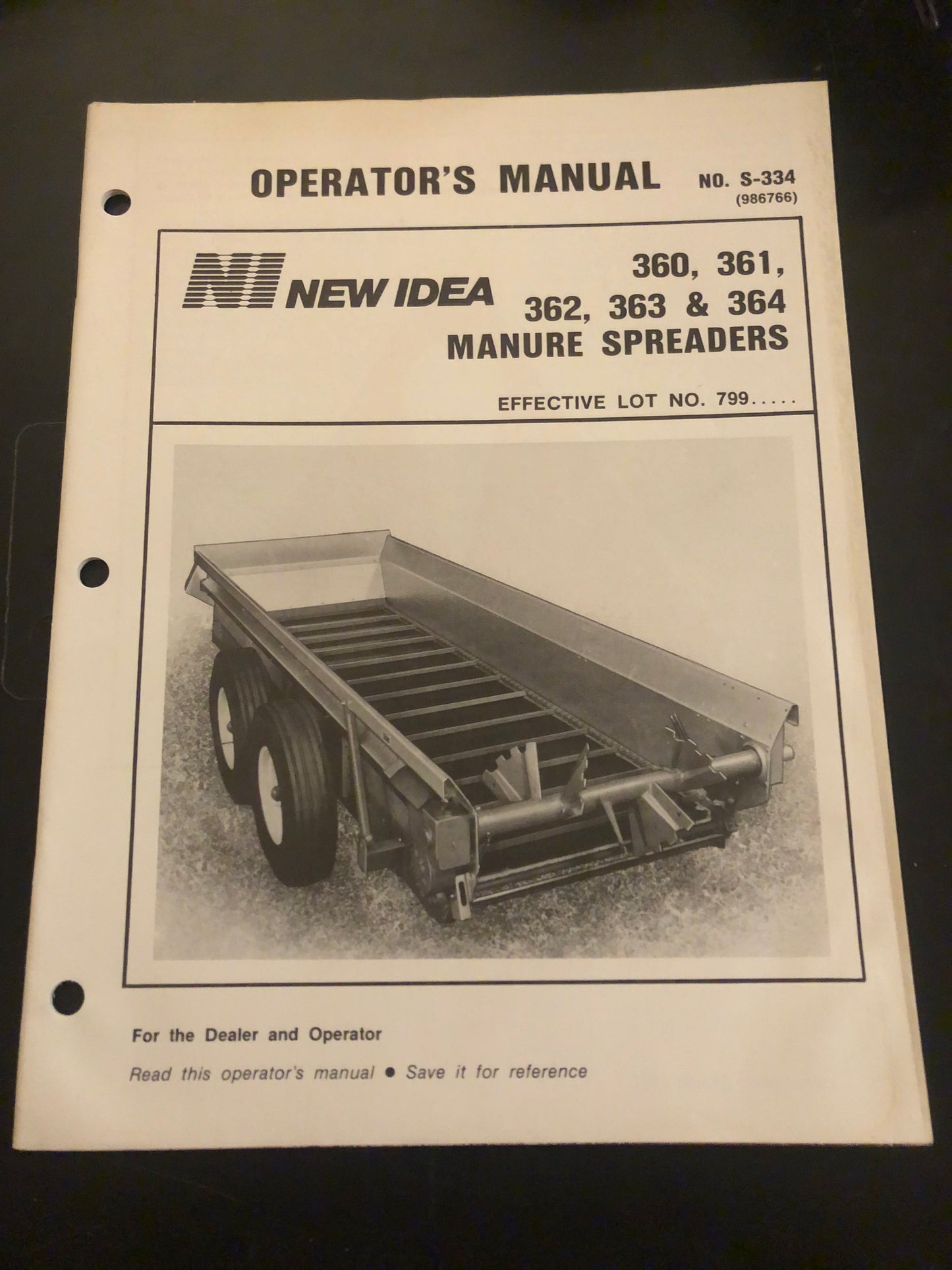 New Idea _ 360, 361, 363, 363 & 364 Manure Spreaders S-334 _ Operator’s Manual