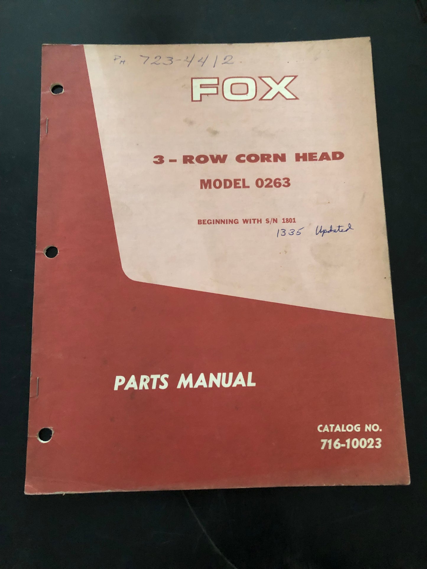 Fox _ 3-Row Corn Head model 263 _ Parts Manual no 716-10023