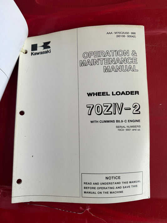 Kawasaki _ 70ZIV-2 Wheel Loader _ Operation & Maintenance Manual