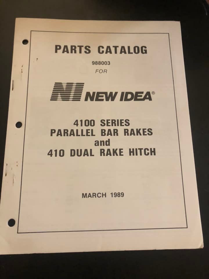 New Idea _ 4100 Parallel Bar Rakes & 410 Dual Rake Hitch _ Parts Catalog