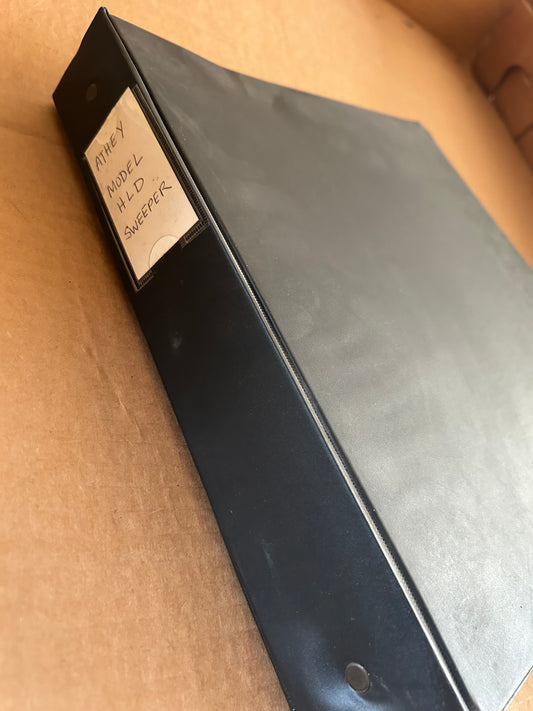 Athey _ model HLD Street Sweeper Manuals Binder