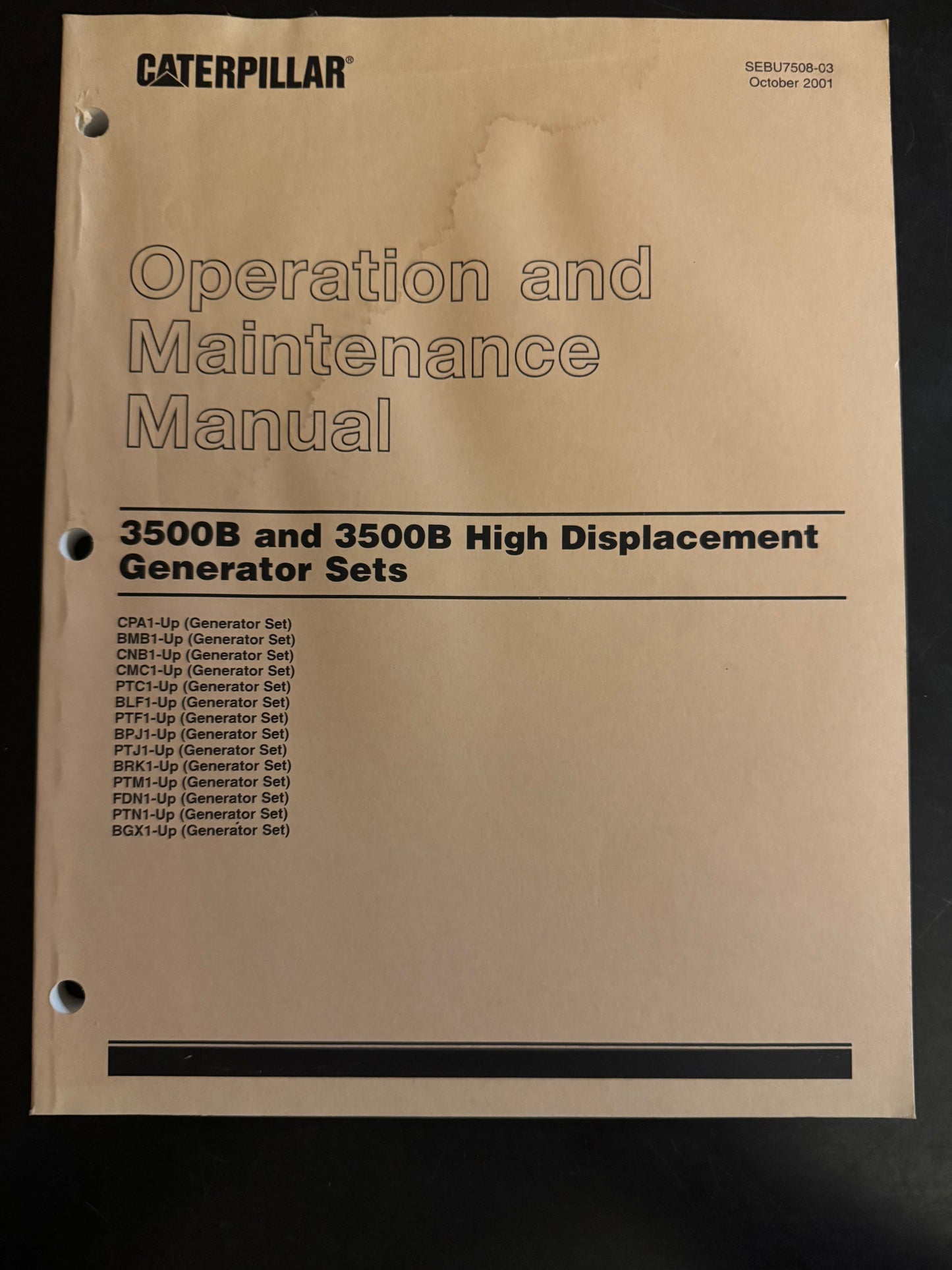 Caterpillar _  3500B and 3500B High Displacement Generator Sets _ Operation and Maintenance Manual