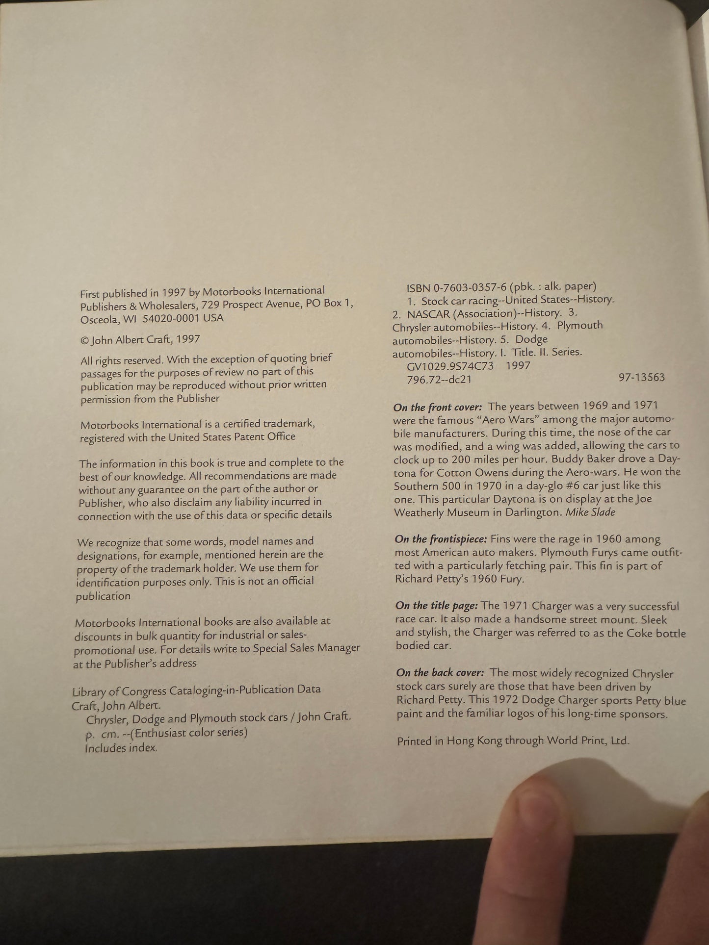 Chrysler, Plymouth & Dodge Stock Cars _ Dr John Craft