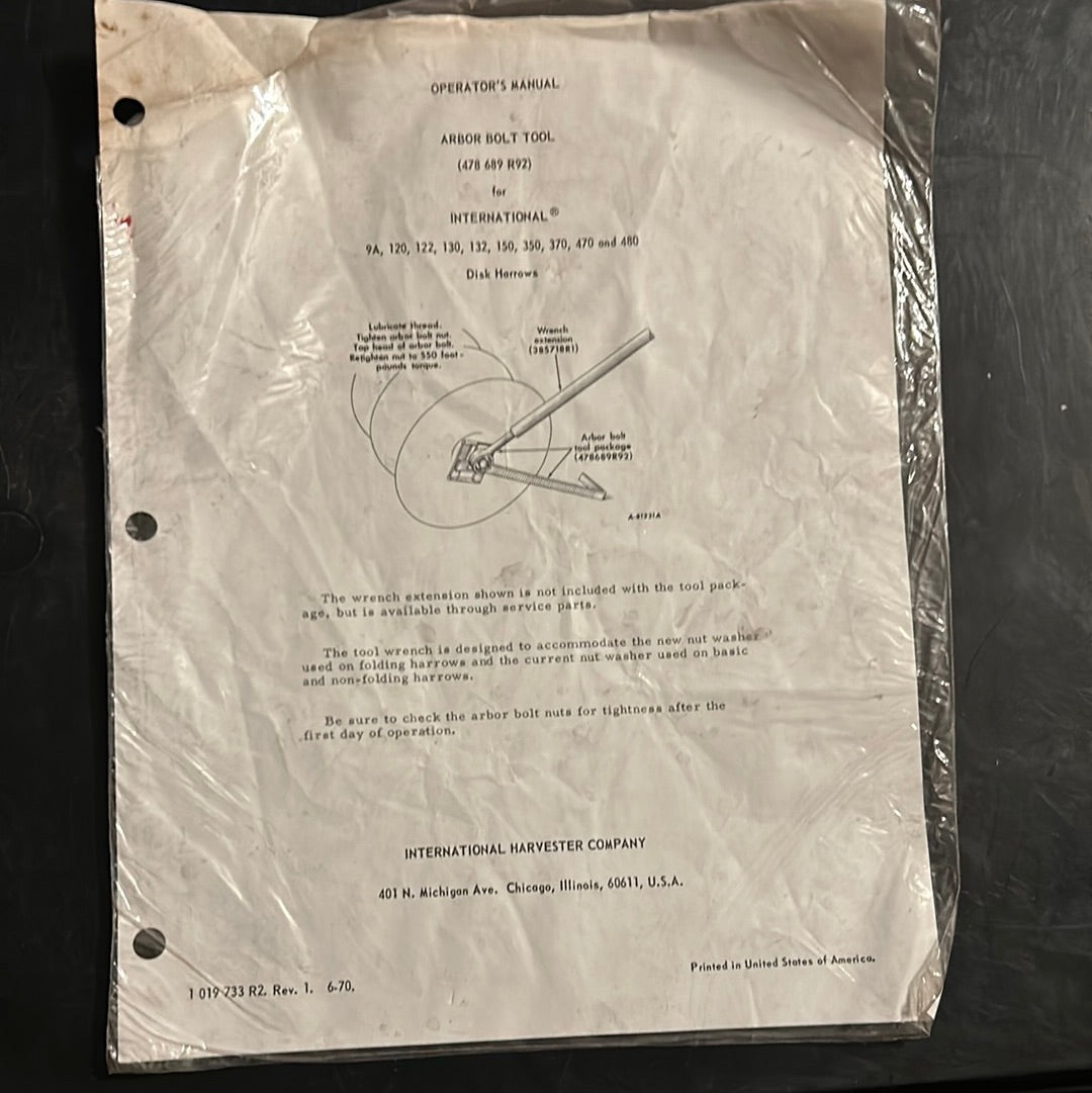 Single page Manuals, Supplements & Various Single Pages - IH & McCormick
