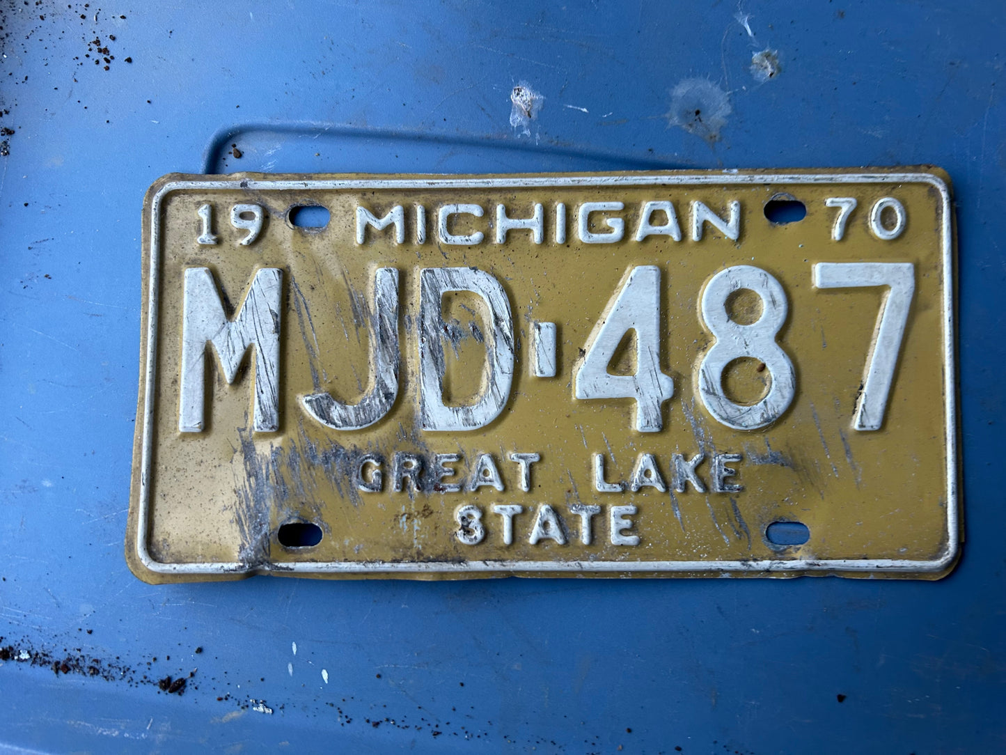 Vintage License Plate - Michigan 1970