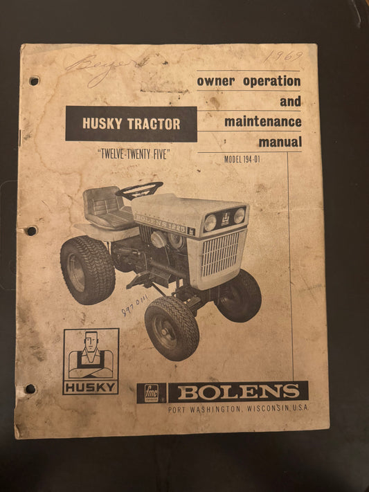 Bolens _ Husky “Twelve-Twenty-Five” (1225) model 194-01 _ Owner Operation & Maintenance Manual