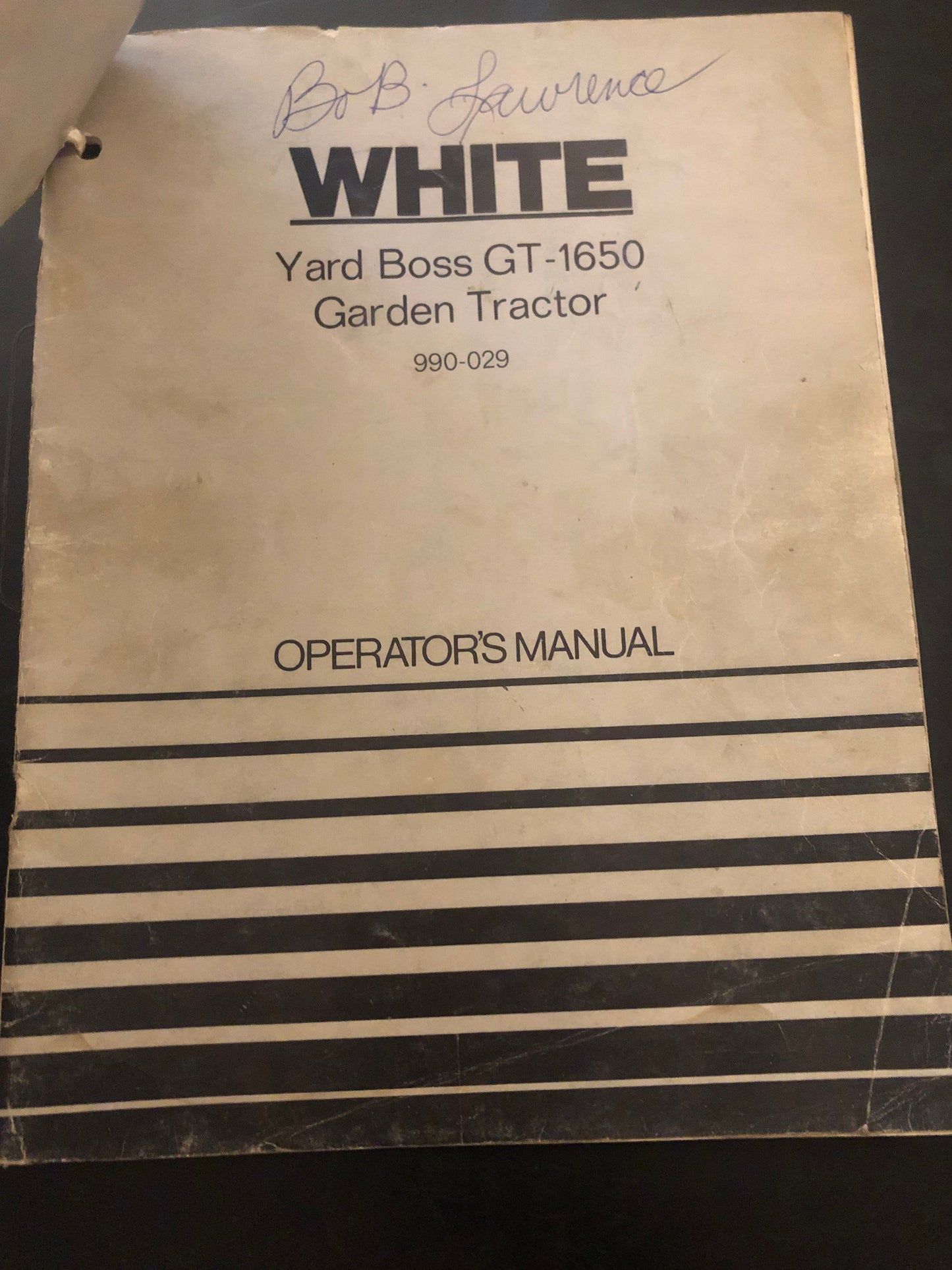 White _ yard boss GT-1650 _ Operator’s Manual