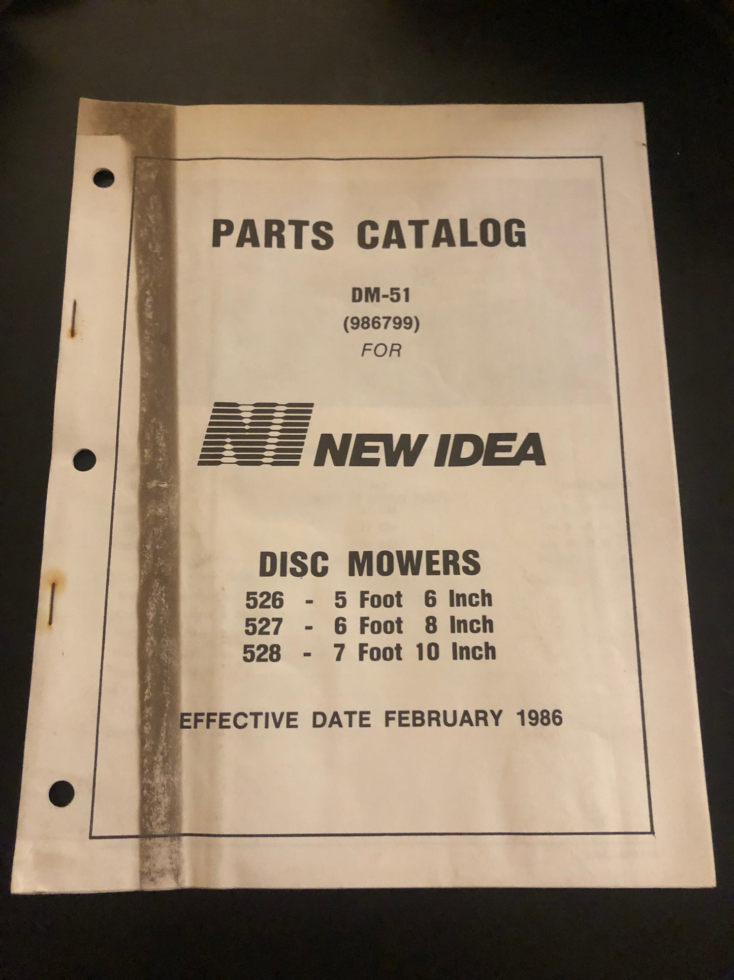 New Idea _ 526, 527 & 528 Disc Mowers DM-51 _ Parts Catalog