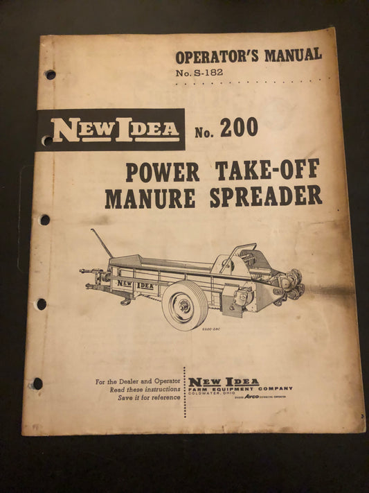 New Idea _ no 200 Power Take-Off Manure Spreader S-182 _ Operator’s Manual