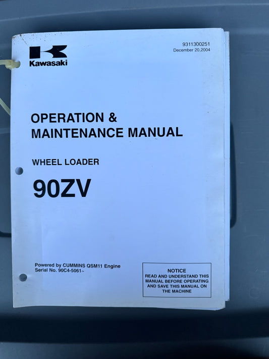 Kawasaki _ 90ZV Wheel Loader _ Operation & Maintenance Manual