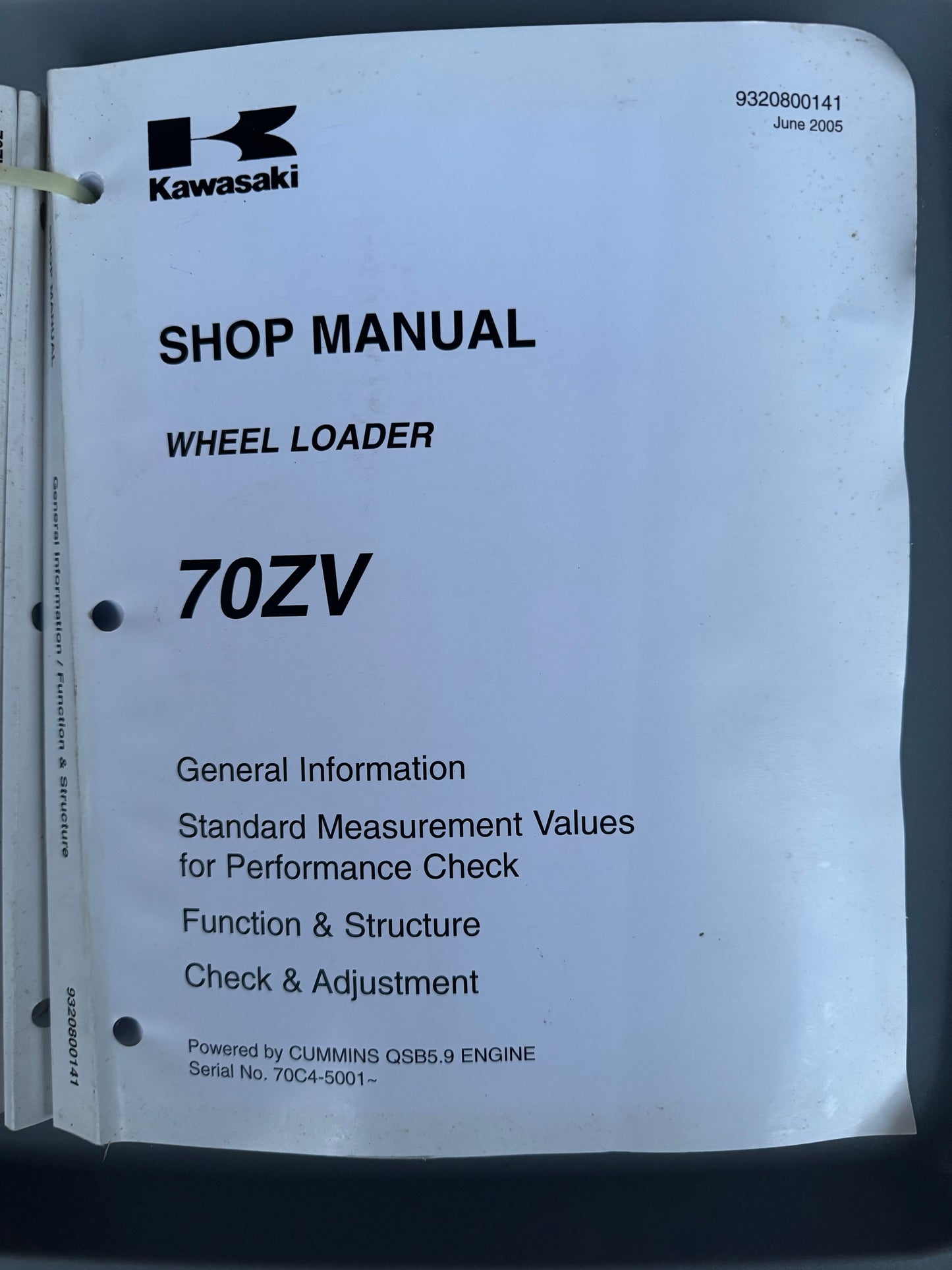 Kawasaki _ 70ZV Wheel Loader _ General Information Shop Manual