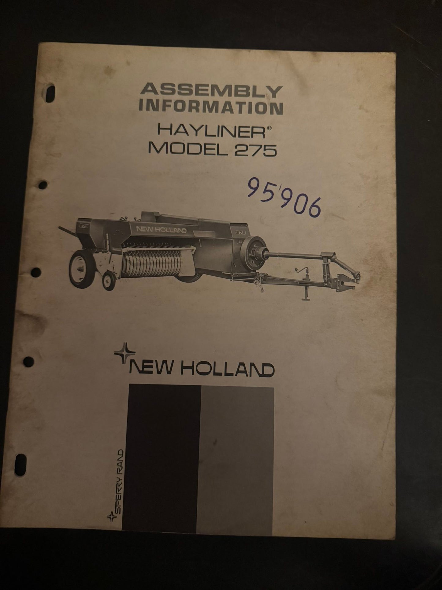 Sperry New Holland - Hayliner 275 - Assembly Information