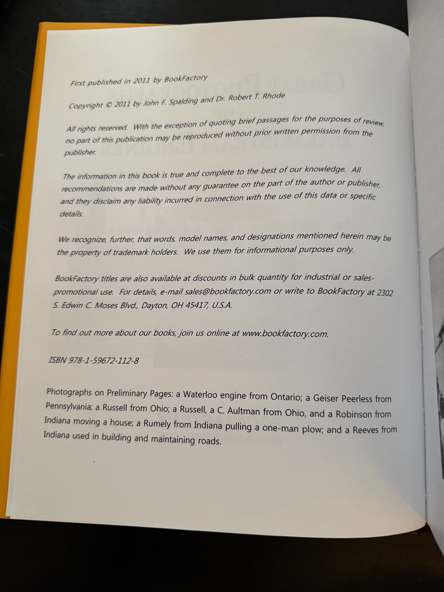 Great Photographs of Farm Steam Engines From The Collection Of John F. Spalding by John F. Spalding and Dr. Robert T. Rhode